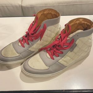 White Quilted Marc Jacobs Hightop Sneakers Size 10